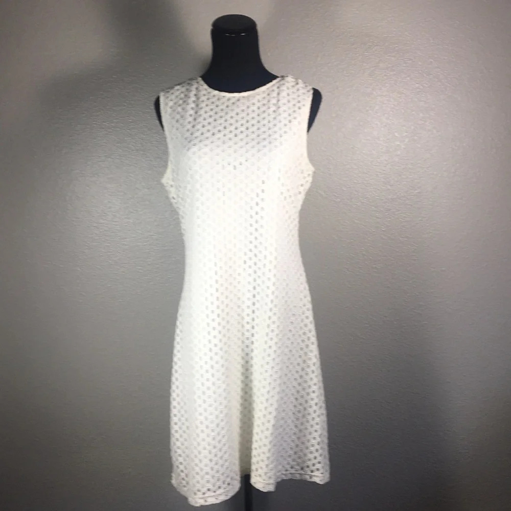 Sheragano Ivory Lace Overlay Dress‎